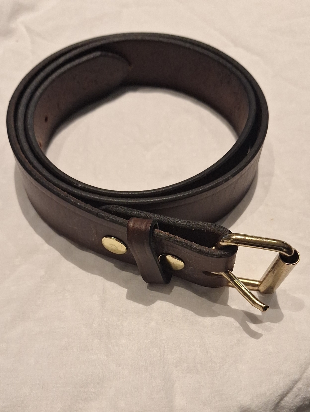 Cherokee Trading Post Classic Men's Brown Leather Belt with Brass Buckle